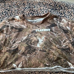 Camo Playboy Bunny Pacsun crop top